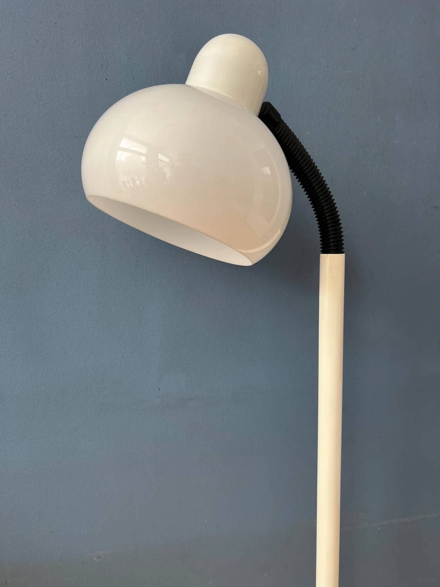 White mid-century space age mushroom floor lamp by Hala Zeist