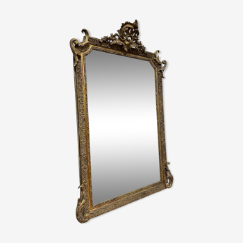 Grand miroir doré fin XIXème