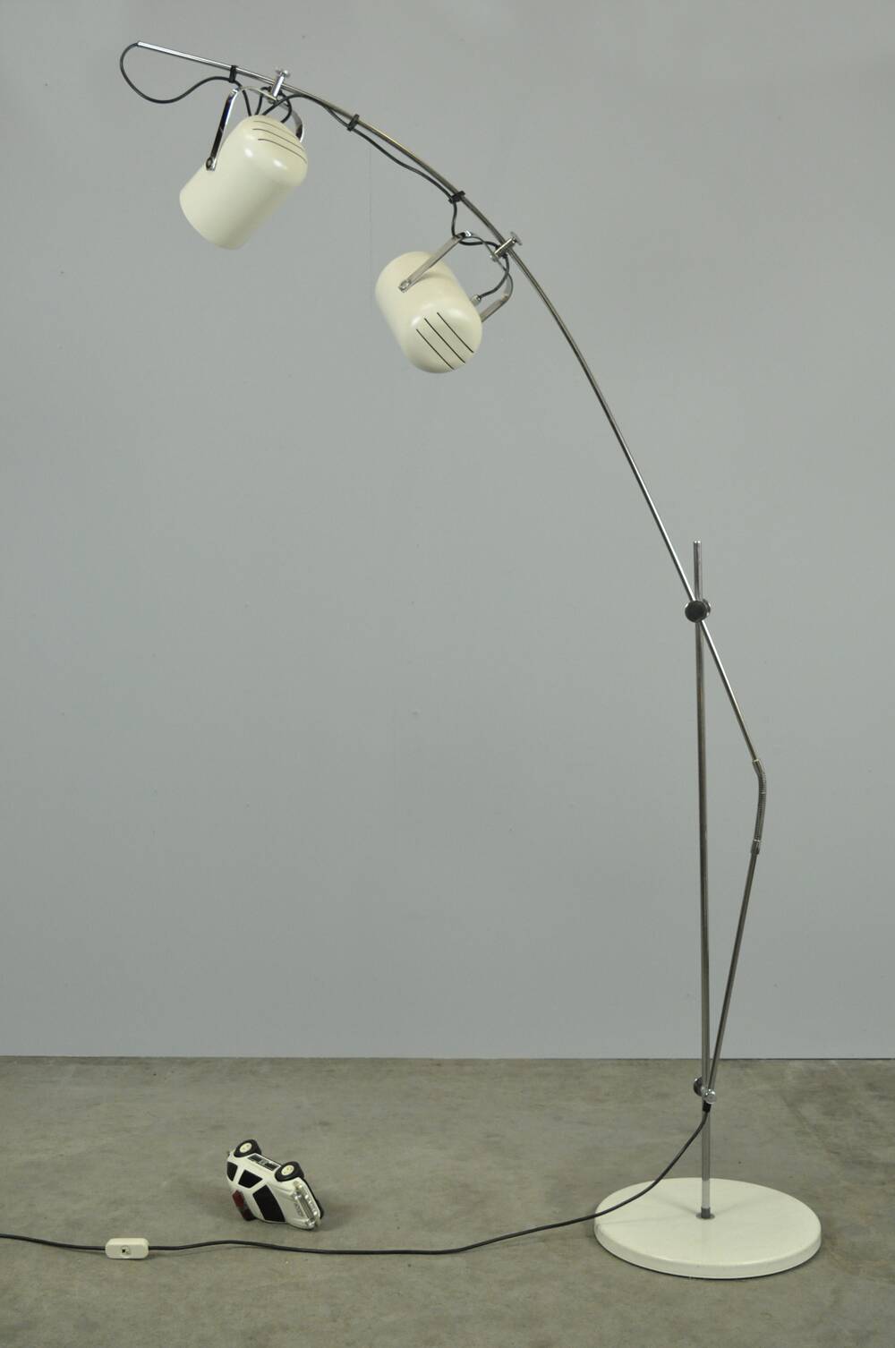 Vintage white Sorrento floorlamp by Copini & Posthuma for Gepo, Netherlands 1970s