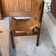 Chaise en cuir Craftsman, années 1970