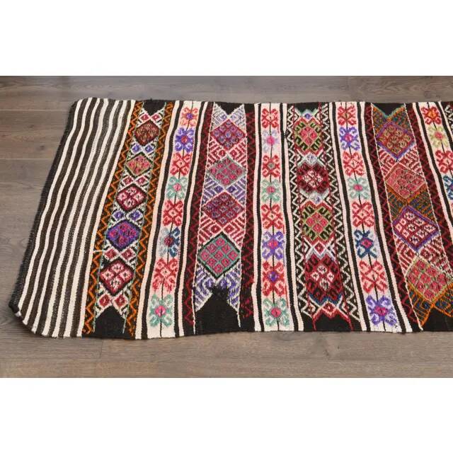 Vintage Turkish Oushak Handmade Wool Cotton Brown Runner Rug 75x254