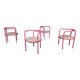 Set of 4 pink Locus Solus chairs by Gae Aulenti for Poltronova, 1960s.