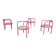 Set of 4 pink Locus Solus chairs by Gae Aulenti for Poltronova, 1960s.