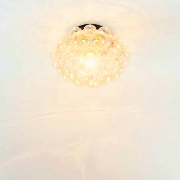 Large Mid-Century Amber Bubble Glass Ceiling Lig by H. Tynell for Limburg