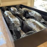 6 crystal champagne glasses