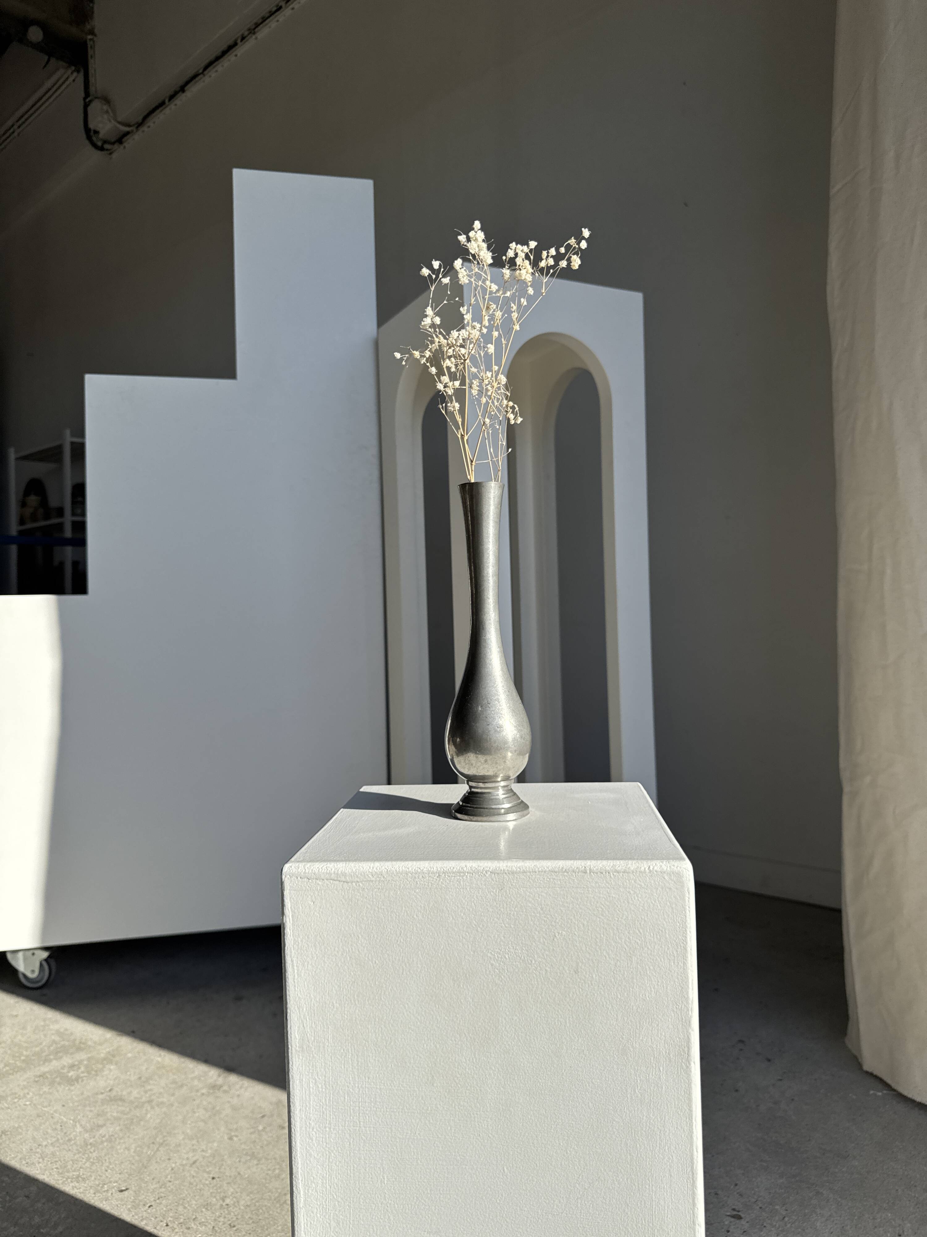 Vintage silver-plated floor vase