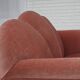 Canapé 2 places danois des années 1950, velours de mobilier rose saumon, pieds en bois de chêne.
