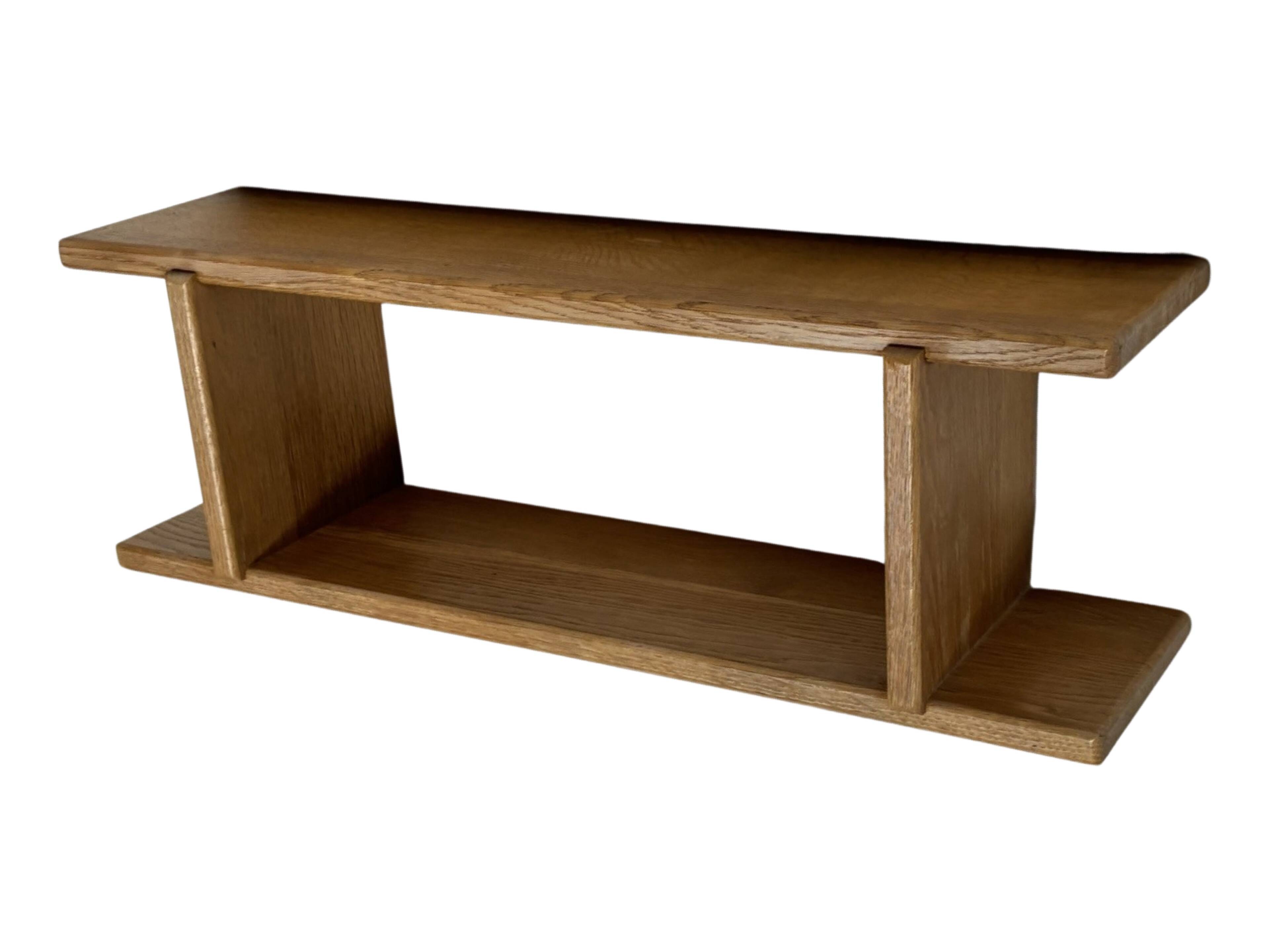 Vintage oak wall / book shelf 1970s wood minimalist design