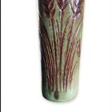 Vase rouleau fond vert midcentury, La Poterie PÉrigourdine