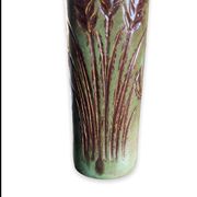 Vase rouleau fond vert midcentury, La Poterie PÉrigourdine