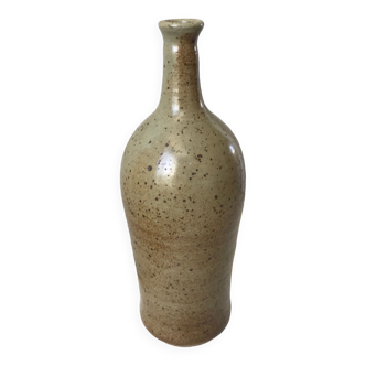 Bouteille en céramique / grès / poterie vintage années 70 signée