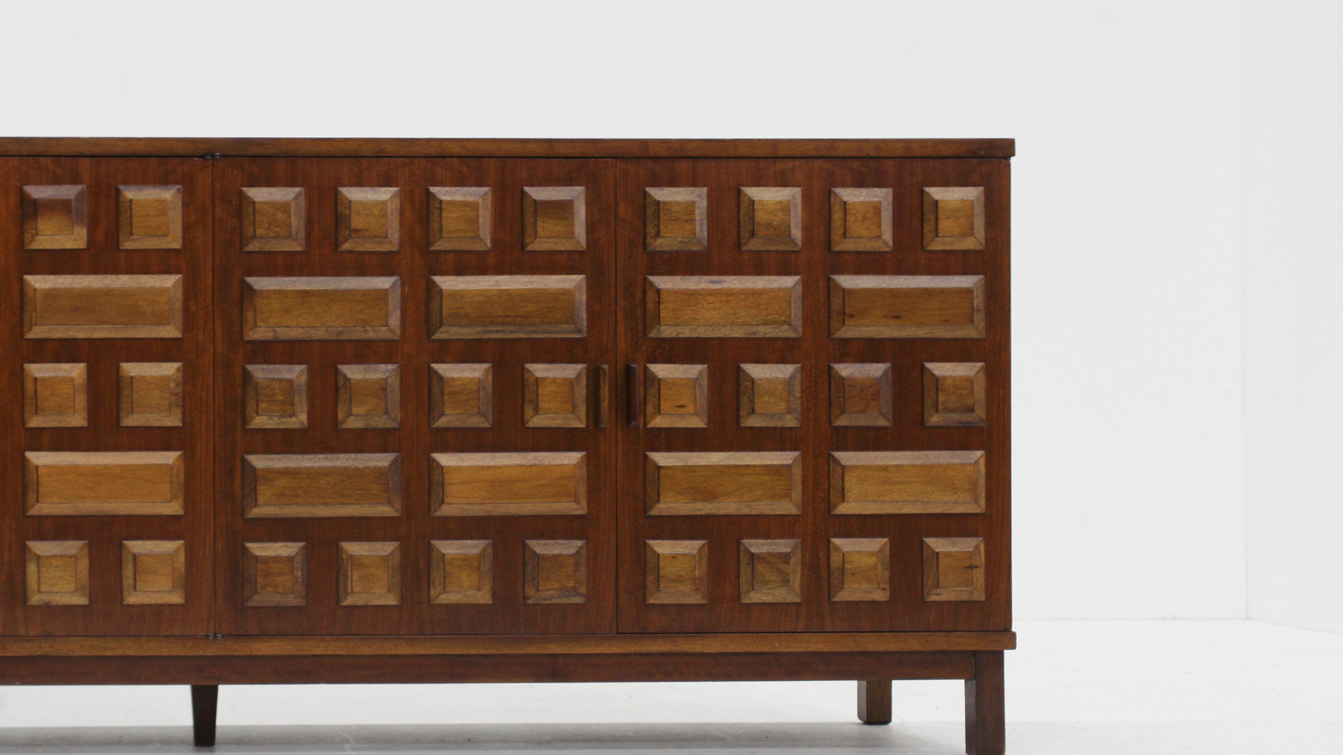 Vintage Spanish brutalist sideboard credenza