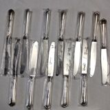 set of 12 silver metal table knives from Christofle model "Spatours"