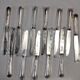 set of 12 silver metal table knives from Christofle model "Spatours"