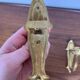 Pair of brass candle wall sconces, neoclassical style
