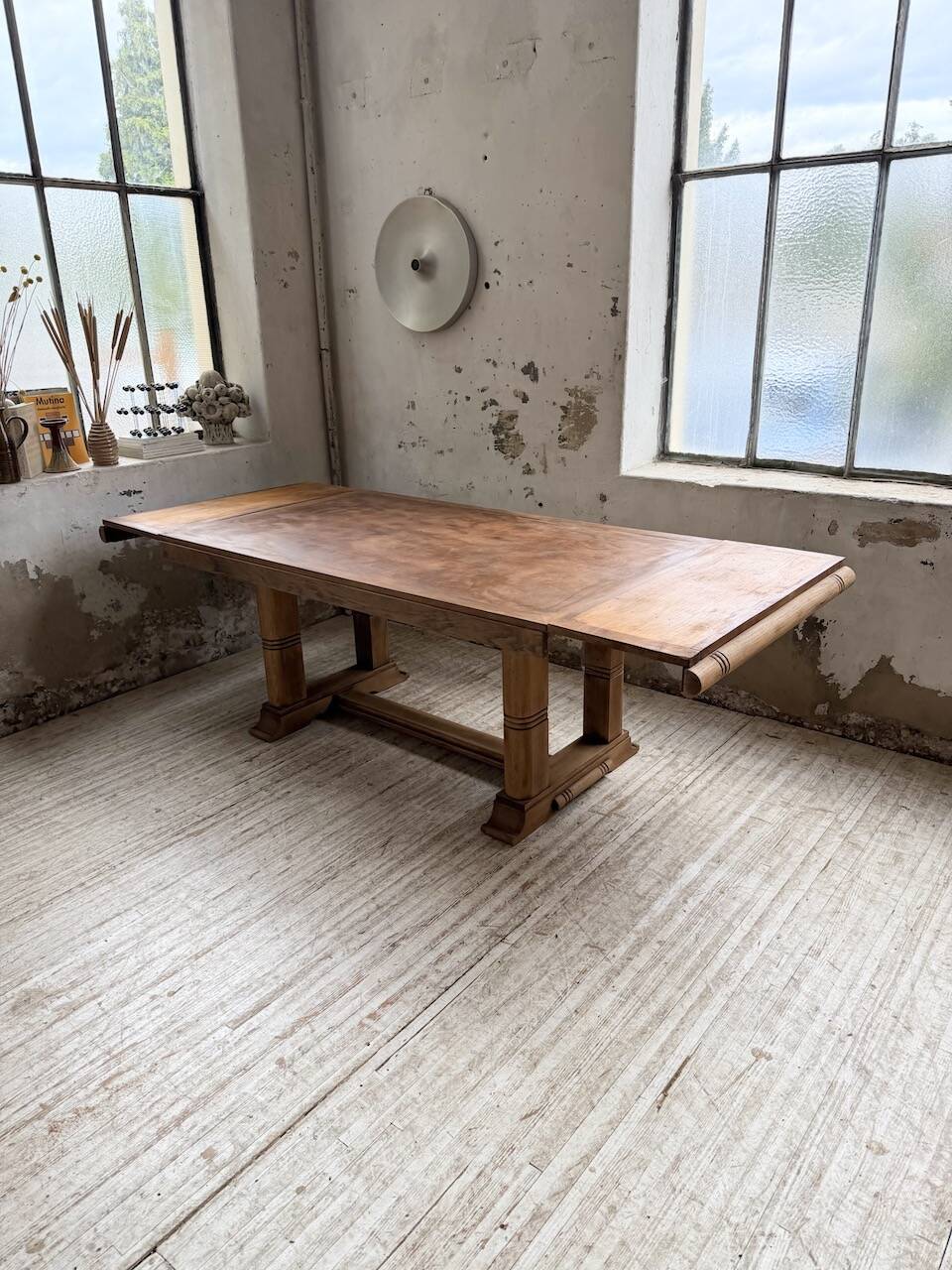 Table de repas chêne 1940 Dudouyt 240cm