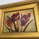 Peinture , huile sur toile, fleurs, tulipes, signé,