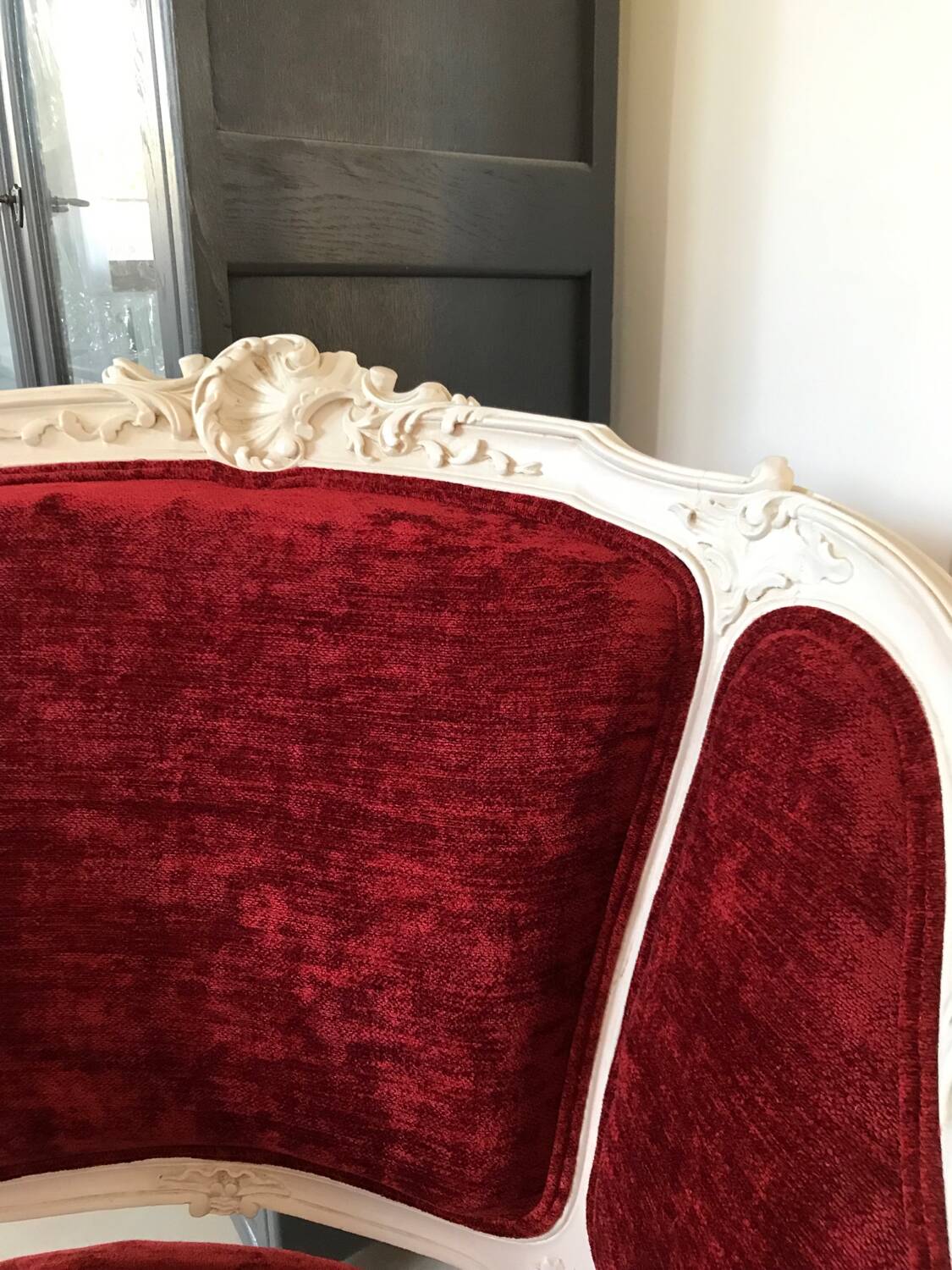 Old fully restored shepherdess armchair