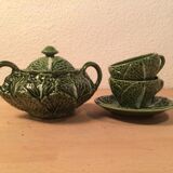 Ceramic cabbage tea set 4 cups teapot milk pot