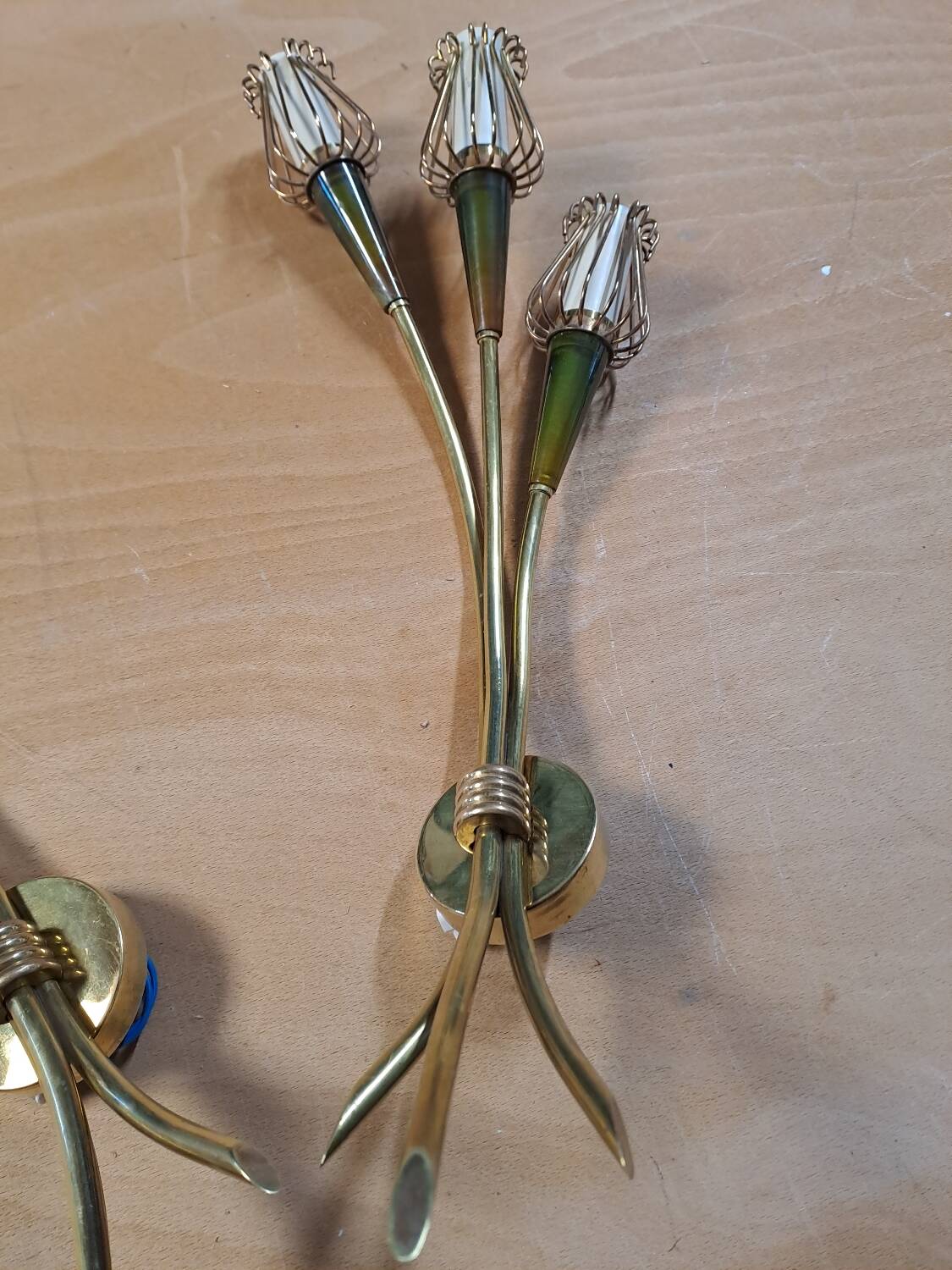 Art Deco wall light duo