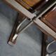 Vintage 4-seater cinema bench in metal and wood, Netherlands, 1930s