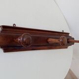 Old wall coat rack in solid oak, early 20th century