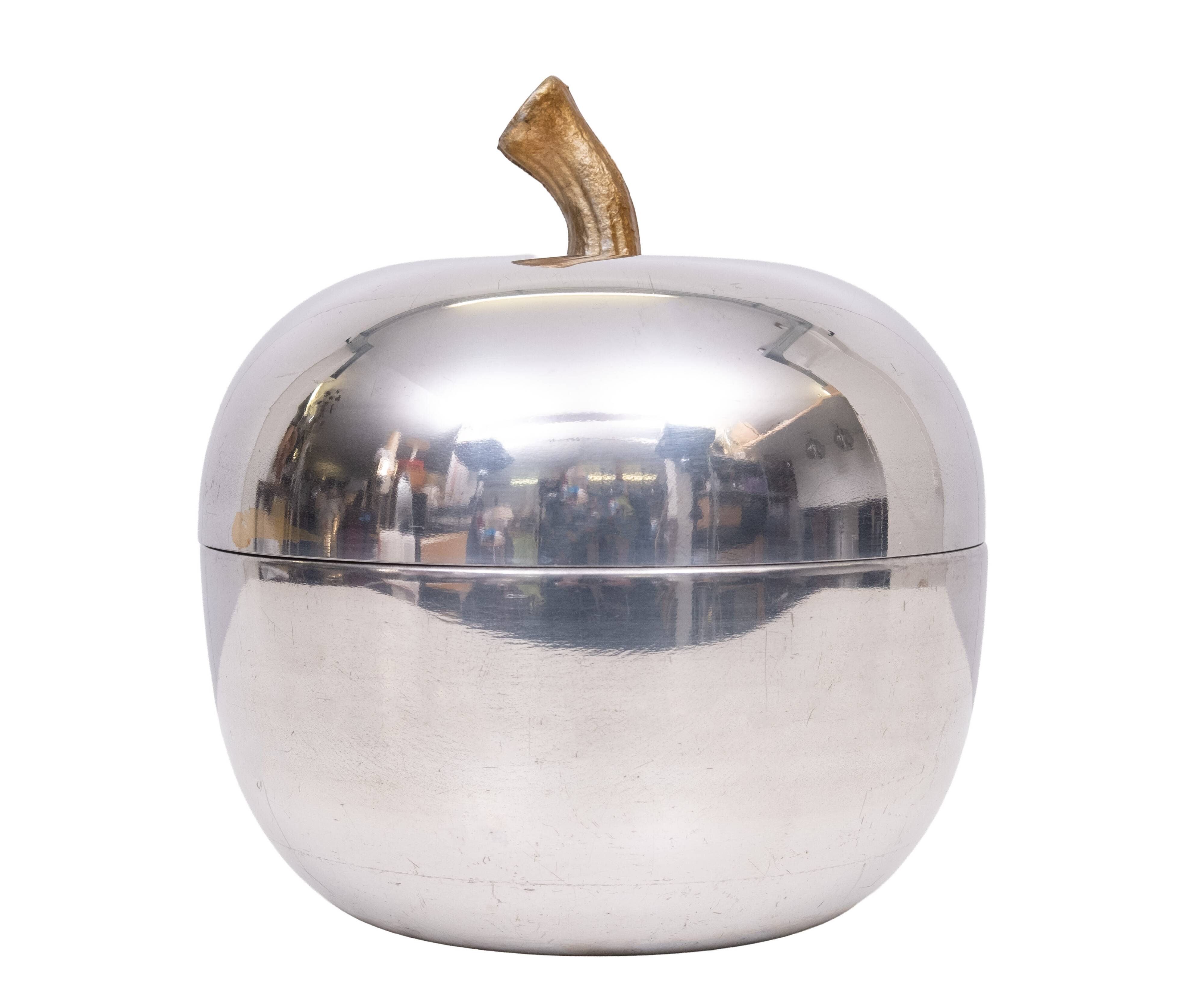 Iconic Aluminum apple Ice Bucket 1970s Italy