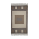 Handwoven Wool Door Mat Modern Brown Cream Rug- 61x91cm