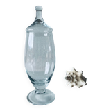 Large apothecary-shaped glass bottle