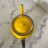 Vintage yellow enamel teapot made in Poland