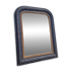 Antique mirror in Napoléon III style, blackened with beaded frieze, 42x55cm.