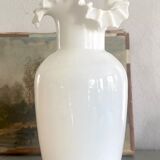 Opaline vase scalloped neck
