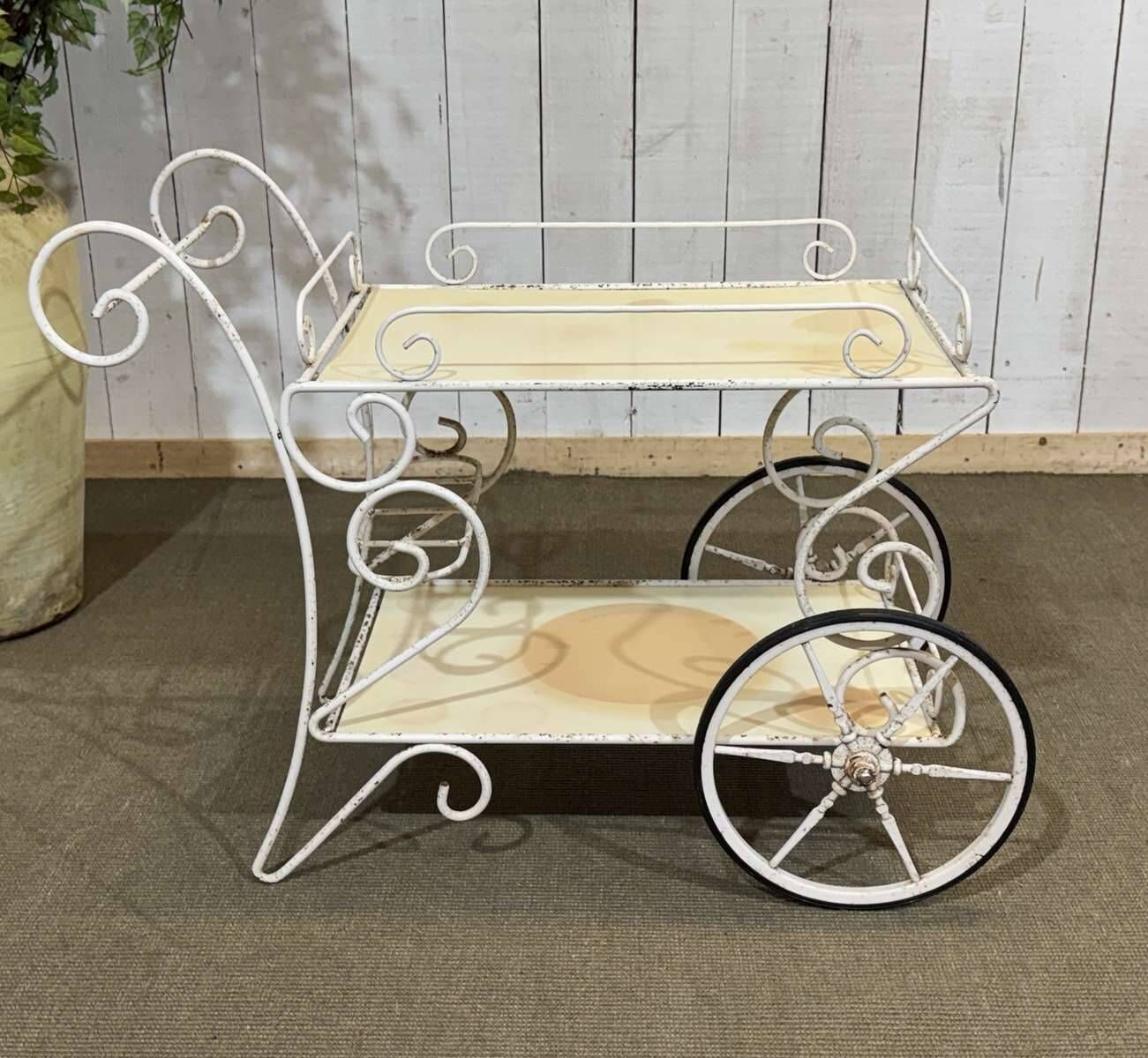 1980s metal wheeled dessert trolley