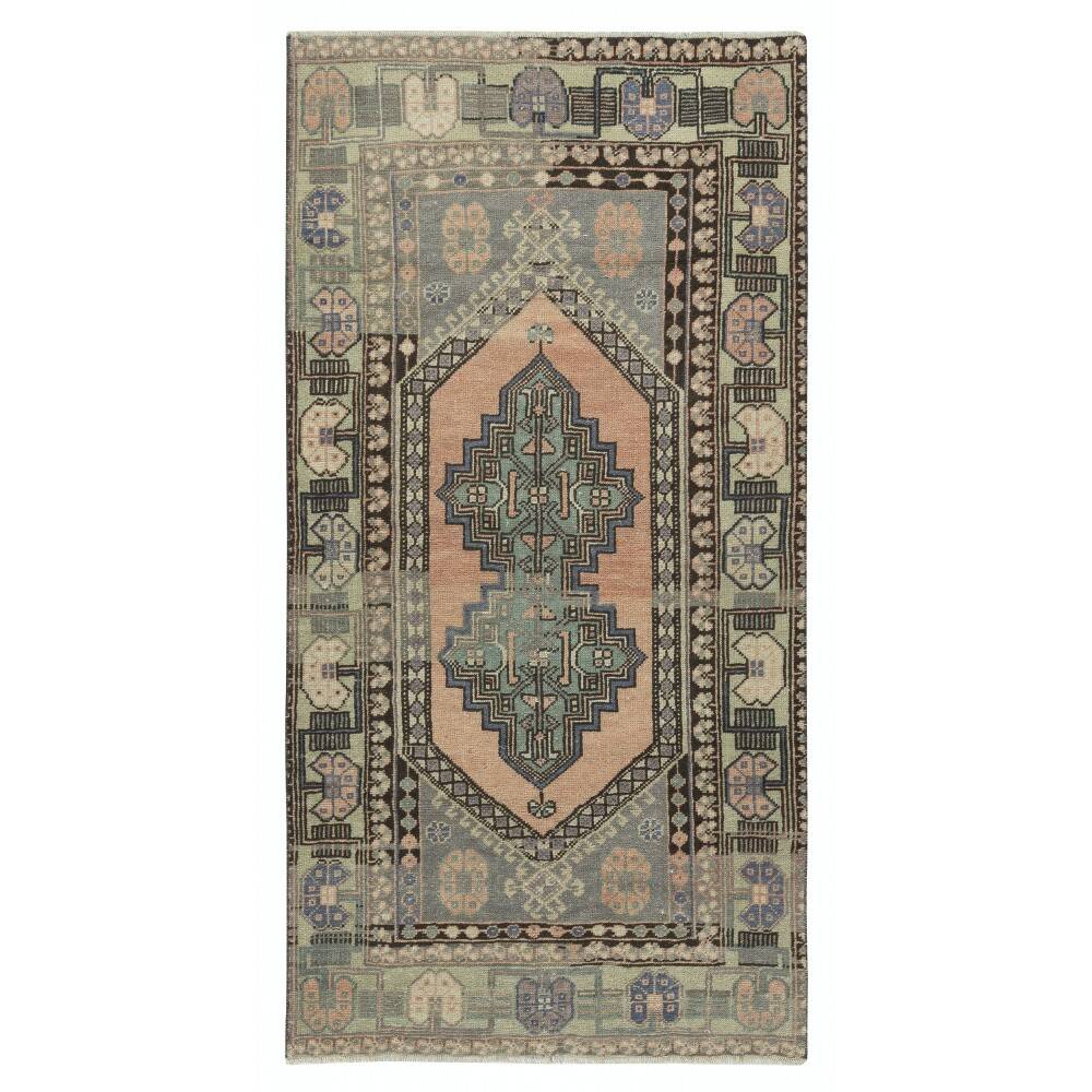 Vintage Handmade Turkish Oriental Rug for Country Homes, Rustic & Tribal Interiors. 100% Wool
