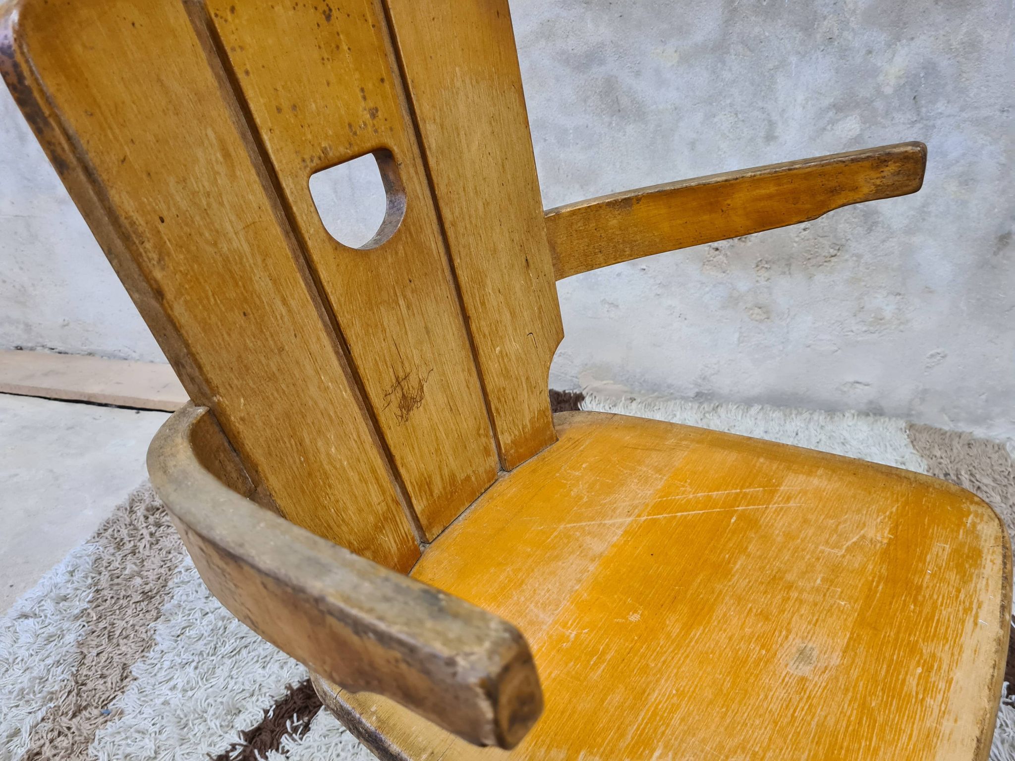 Brutalist wooden chair 1960