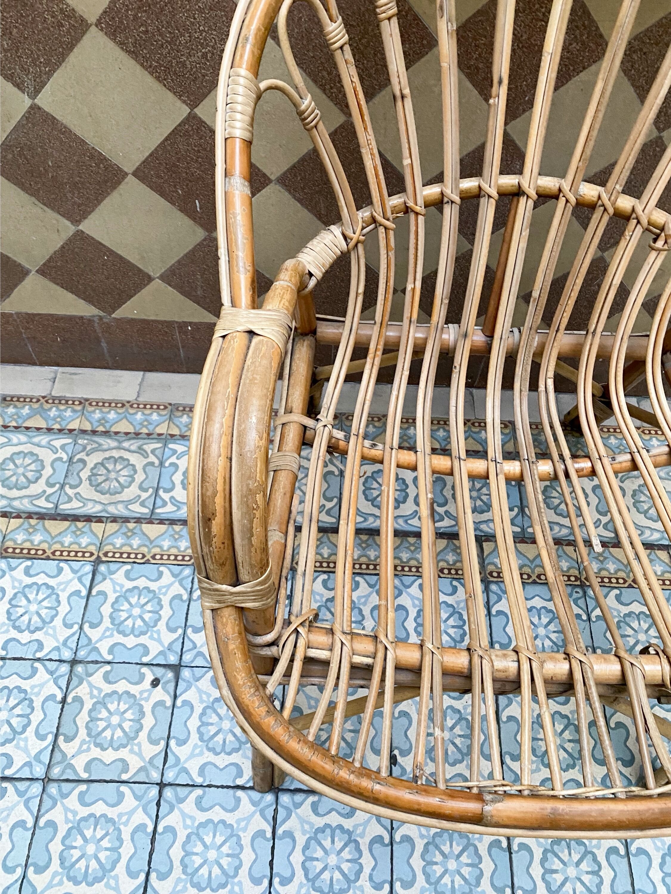 Rattan armchair