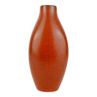 Majolika karlsruhe vase fridegart glatzle 50s 60s model 6160 orange crackle glaze