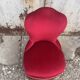 Vintage burgundy velvet armchair with fringes – theatrical and elegant