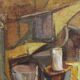 Nature morte cubiste signée - Huile sur panneau