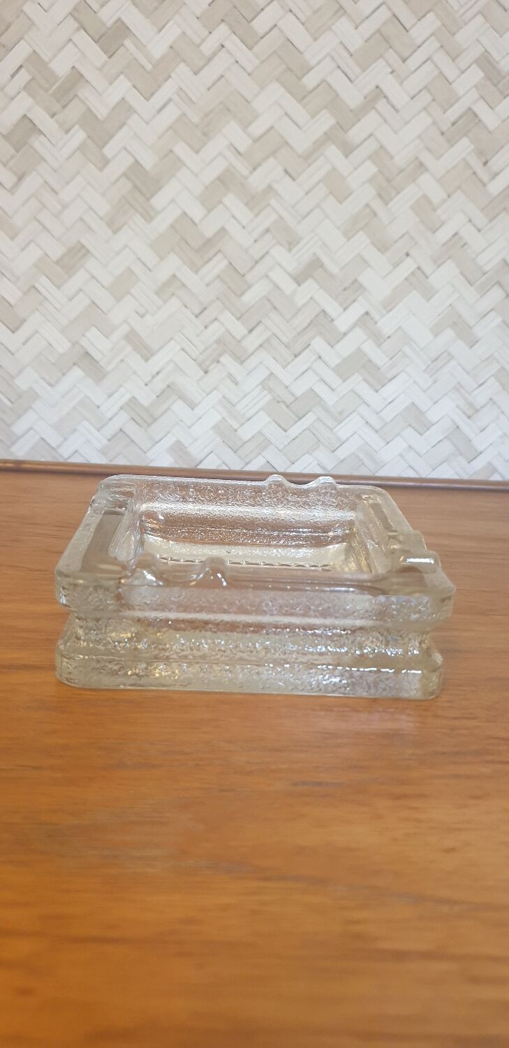 Square glass ashtray