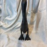 Damascened metal bird sculpture