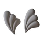 Paire d'appliques feuille céramique blanche ITALY