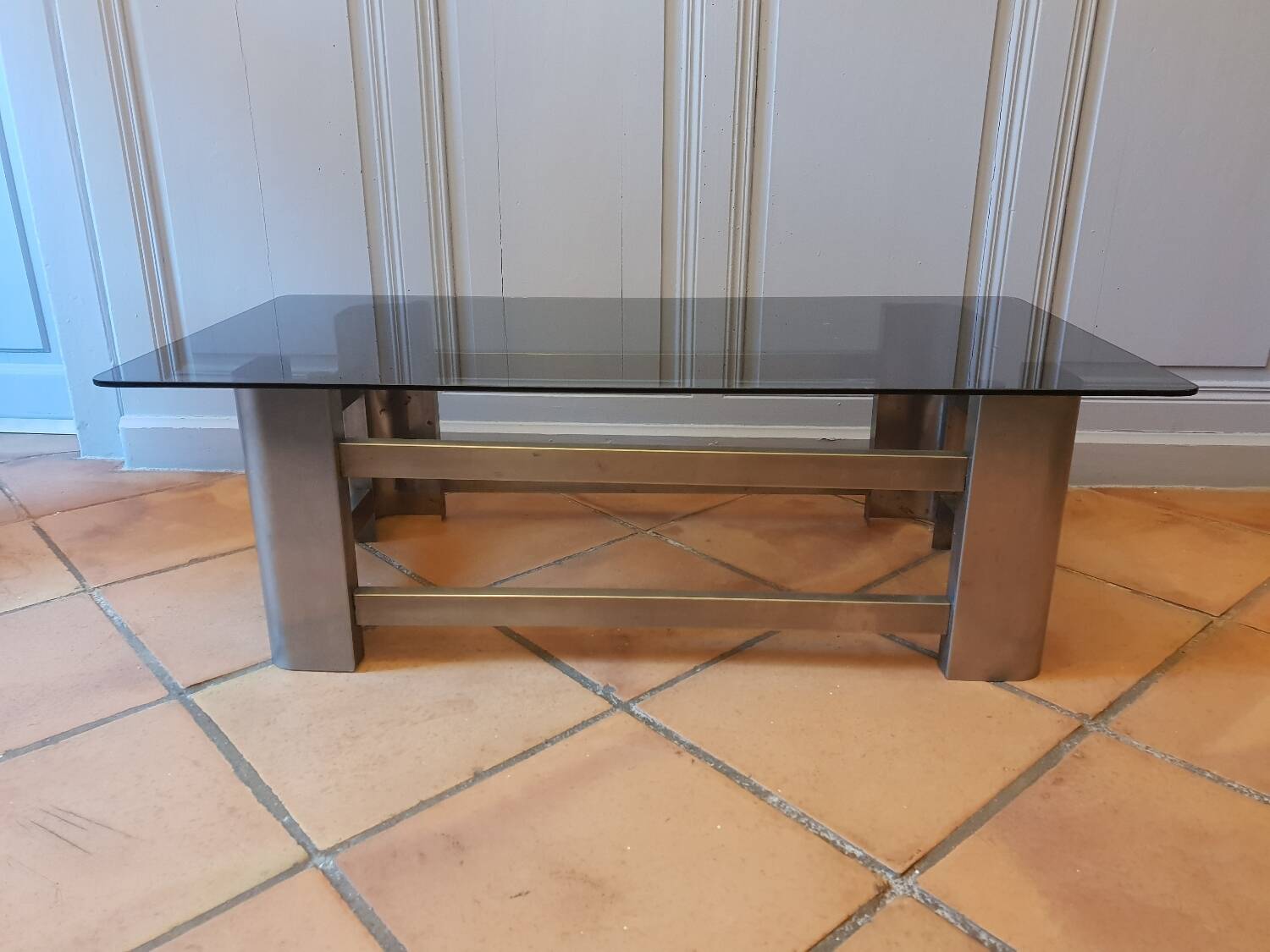 Stainless steel coffee table 1970