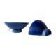 Pair wall lamps half moon faience blue