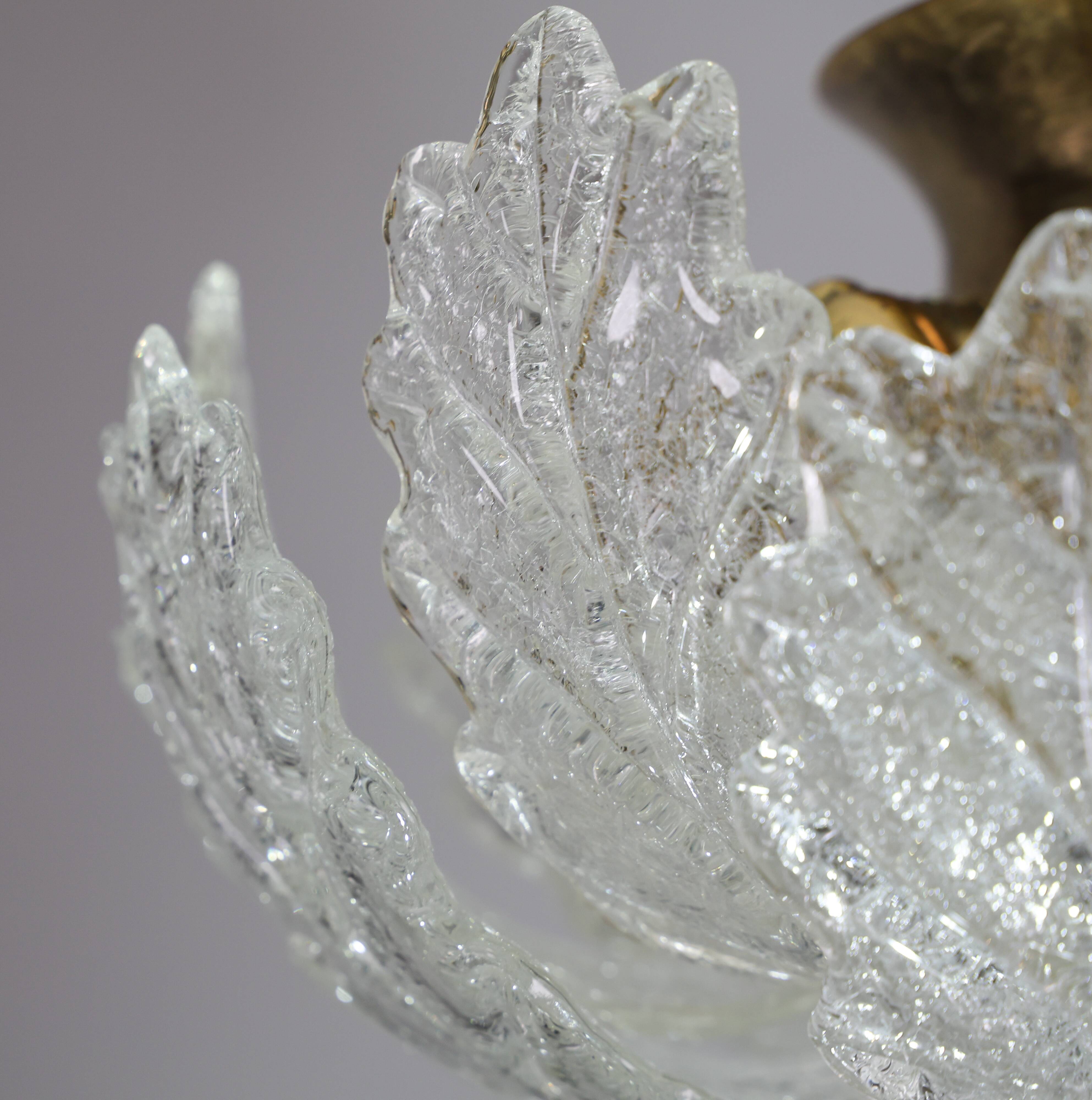 Verona, Luxury Italian Murano Glass Ceiling Light or Flush Mount, 1980s