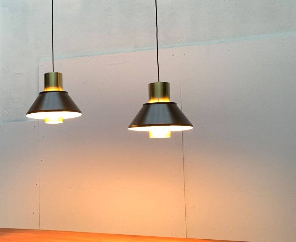 Mid-Century Danish Life pendant lamps by Jo Hammerborg for Fog & Mørup, 1960s, set of 2
