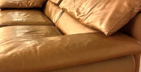 Camel leather sofa
