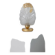 Vintage Murano glass table lamp – leaf-shaped glass with a gold metal base – Italy 1980s