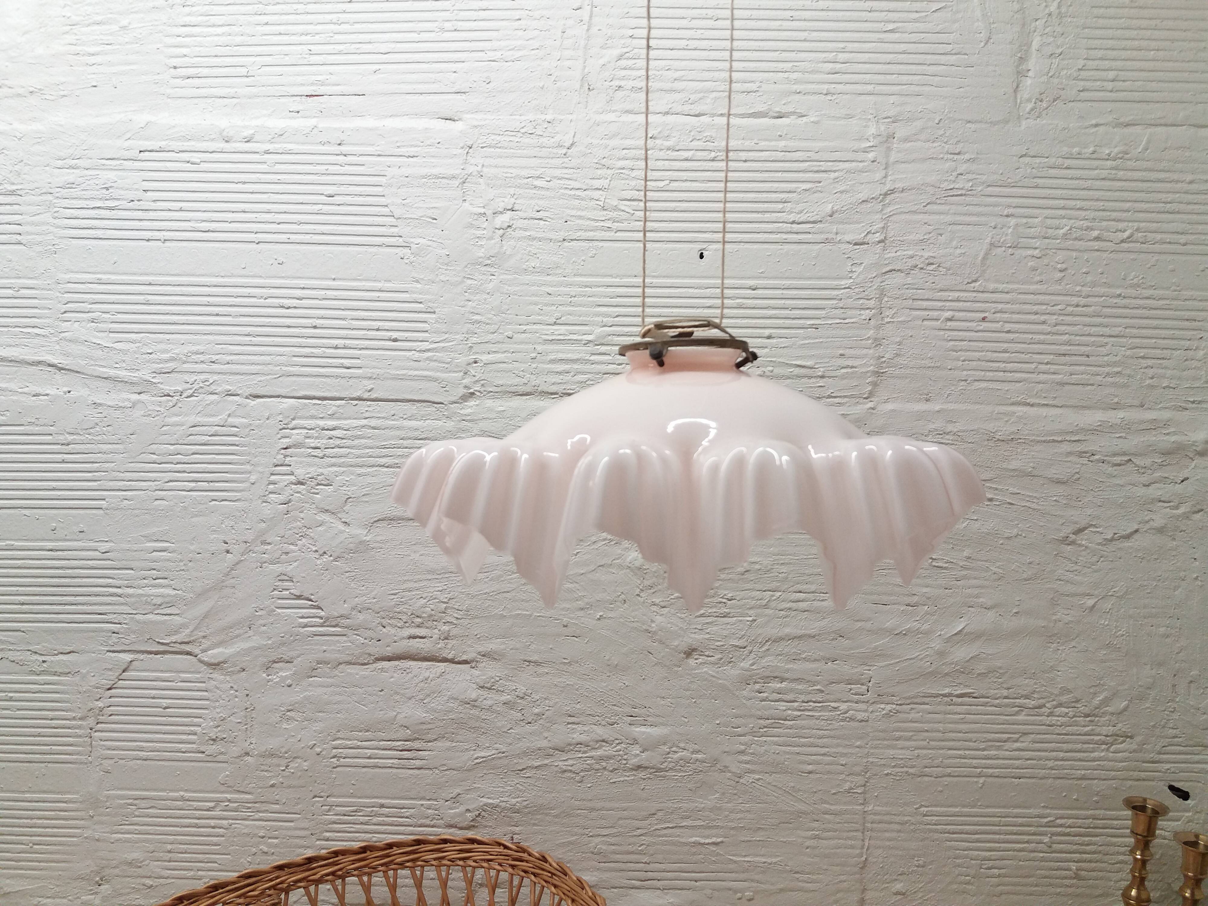 Pale pink opaline lampshade