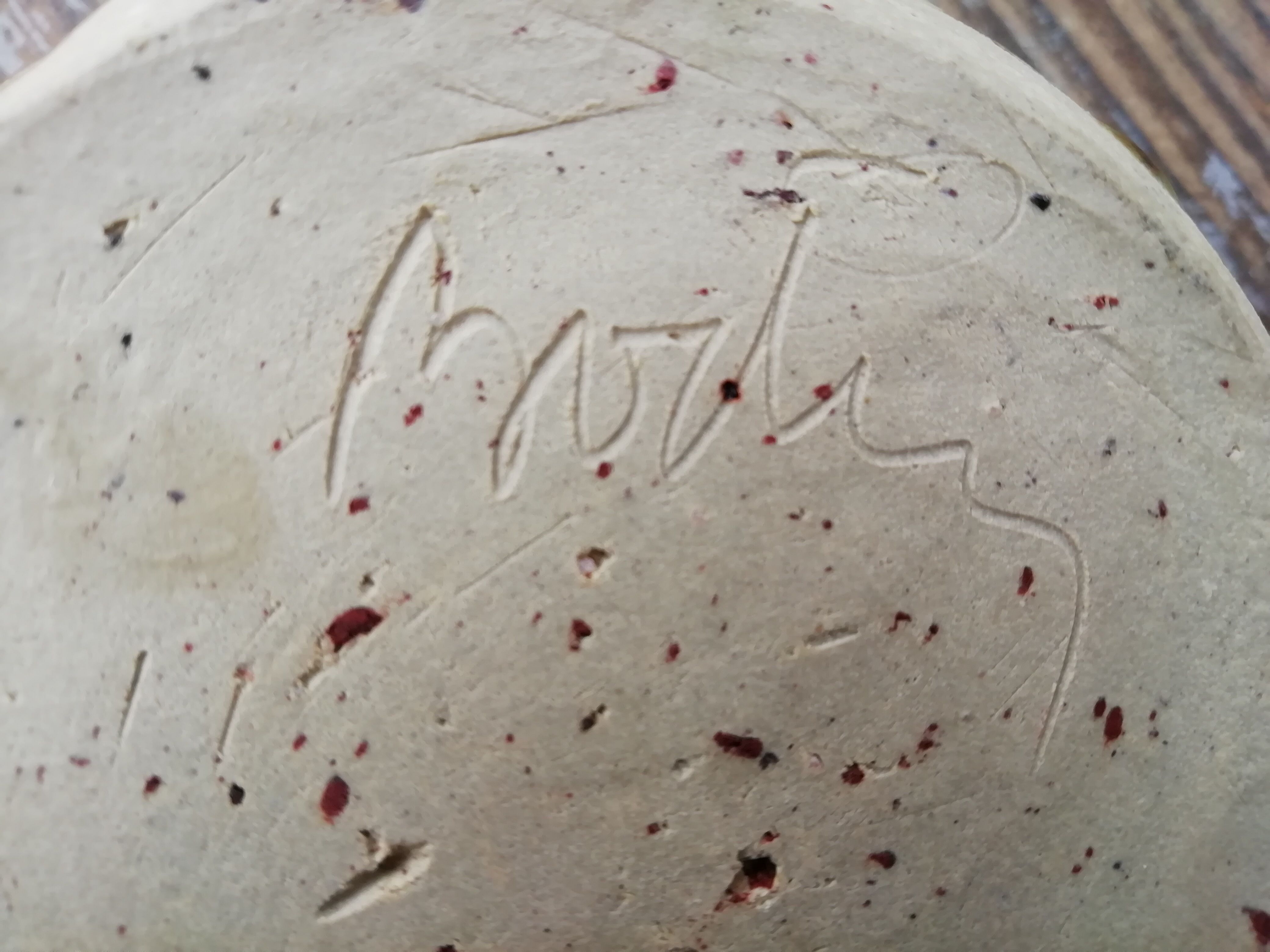 Bougeoir en grès moucheté